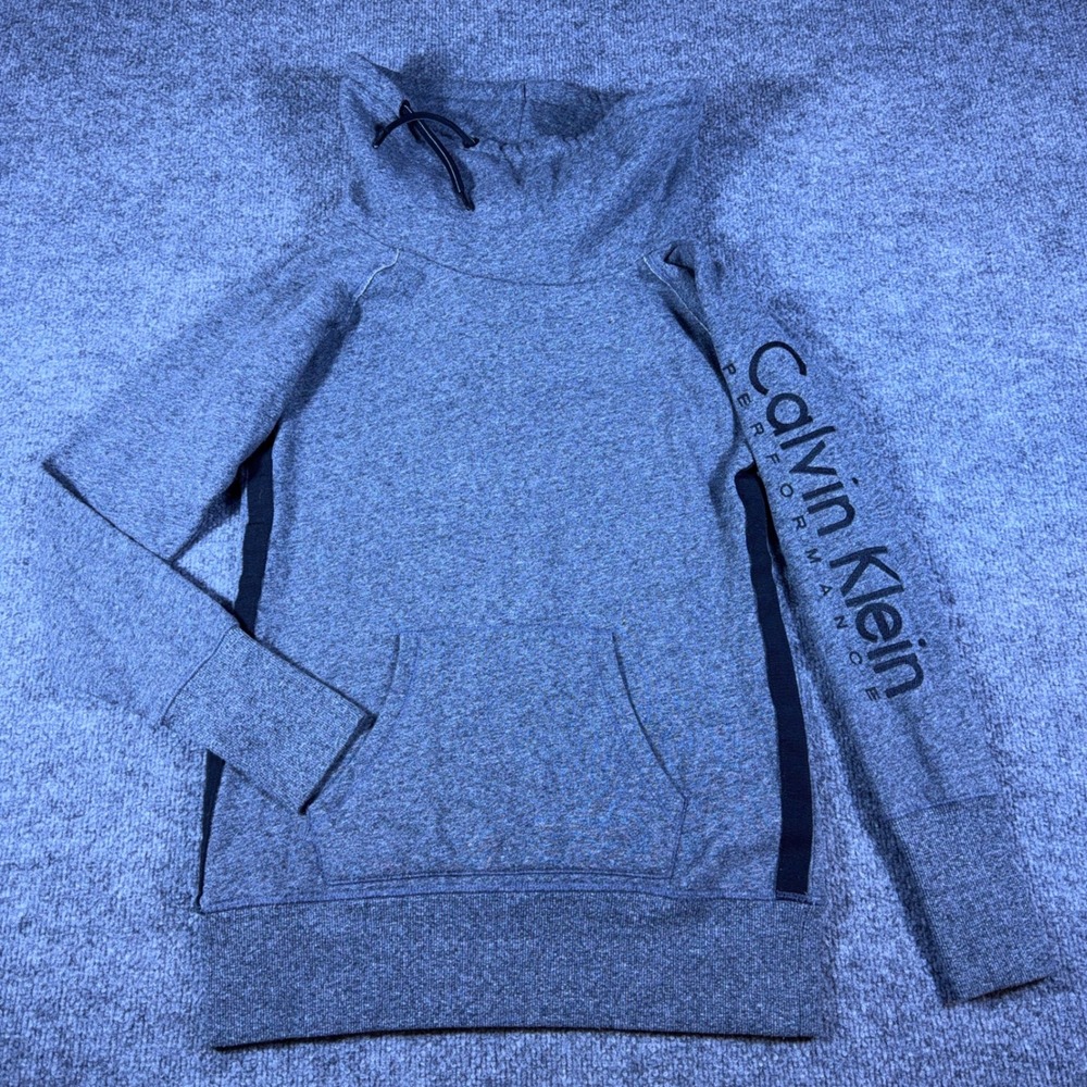 Calvin Klein Performance Womens Gray Cowl Neck Pullover Sweatshirt Size S